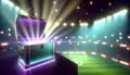 EA FC 26 Division Rivals reward chest glowing in stadium lights with purple and gold accents