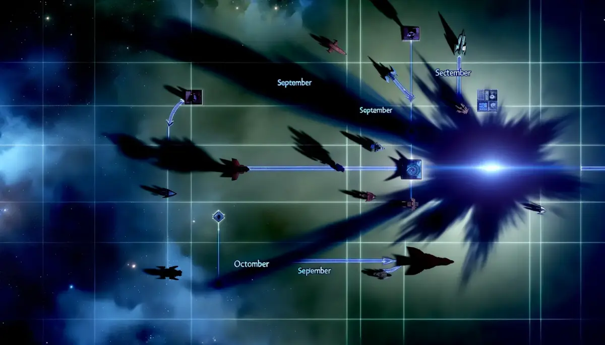 Strategic visualization of gaming industry release calendar pressure around GTA 6's 2026 dominance