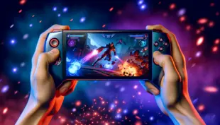 Nintendo Switch 2 console displaying Marvel Rivals gameplay with dynamic hero abilities and colorful effects