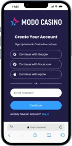 modo casino sign up