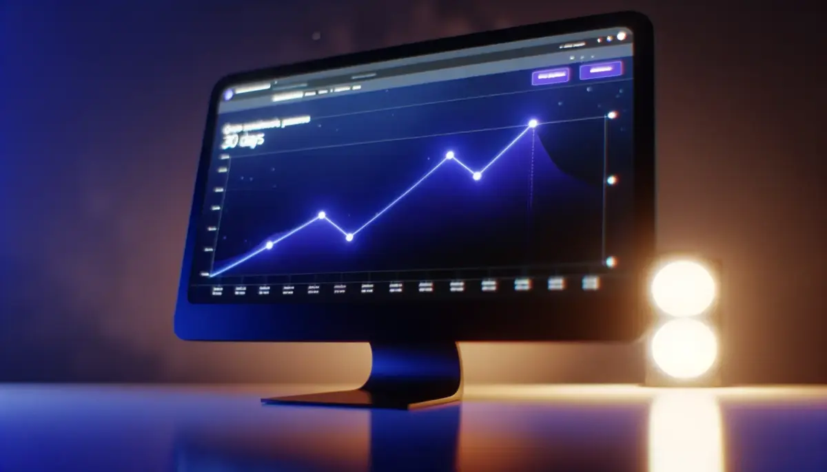 Steam storefront displaying 30-day price history graph with discount tracking on computer monitor