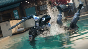 Image of Black Ops 7 swimming pool map and character.